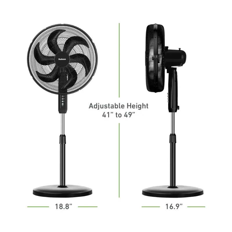 Photo 1 of **used missing parts untested ***olmes Big Breeze 16" Manual Oscillating Powerful Airflow Stand Fan, 3 Speeds, Black