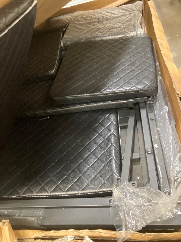 Photo 1 of ***no refund The dining set is incomplete, part is broken, it is used, I don't know if it is 100% functional.***   LTTROMAT Modern 7 Piece Dining Room Sets for 6, Faux Marble Dining Room Sets, PU Leather Chair, Dining Room, Apartment, Blac