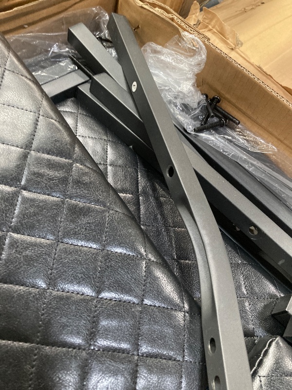 Photo 1 of ***no refund The dining set is incomplete, part is broken, it is used, I don't know if it is 100% functional.***   LTTROMAT Modern 7 Piece Dining Room Sets for 6, Faux Marble Dining Room Sets, PU Leather Chair, Dining Room, Apartment, Blac