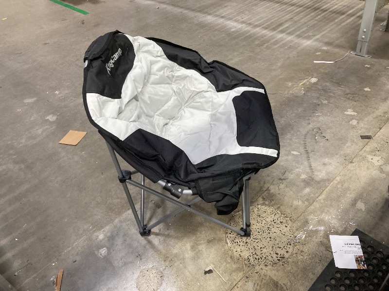 Photo 1 of **used** KingCamp Moon Saucer Camping Large Padded Folding Portable Heavy Duty Comfy Sofa Chair Suppowith Cup Holder and Carry Bag for Lawn Patio Sports1pcs 