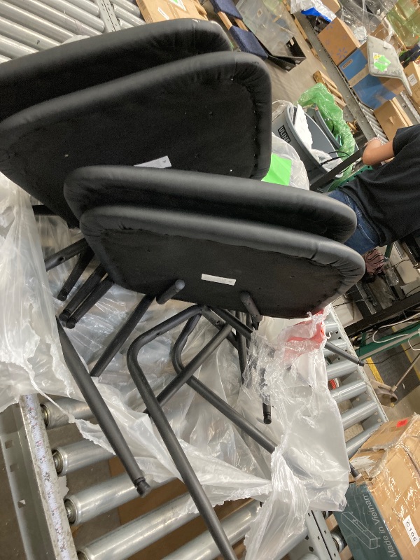 Photo 1 of **** The chair is used, it is missing parts like the screws and has a broken part in the front and the leg is all dented.*****Ktaxon Folding Chairs Set of 4 Modern Kitchen Dinner Chairs, Padded Accent Chairs Reading Chair Bar Office Chair with Metal Legs