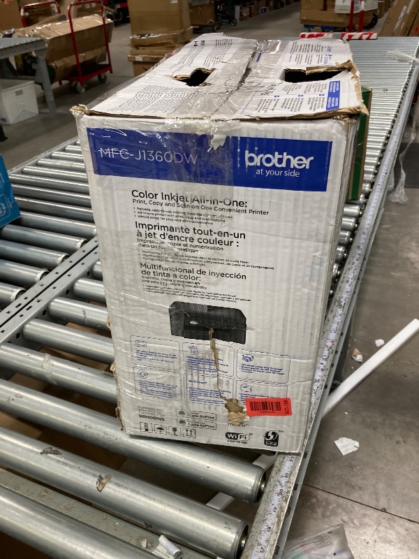 Photo 1 of ****used missing parte ***Brother Work Smart 1360 Wireless Color Inkjet All-in-One Printer with Automatic Duplex Printing and 1.8” Color Display | Includes Refresh Subscription Trial(1) (MFC-J1360DW) (Uses LC501 Series Inks)