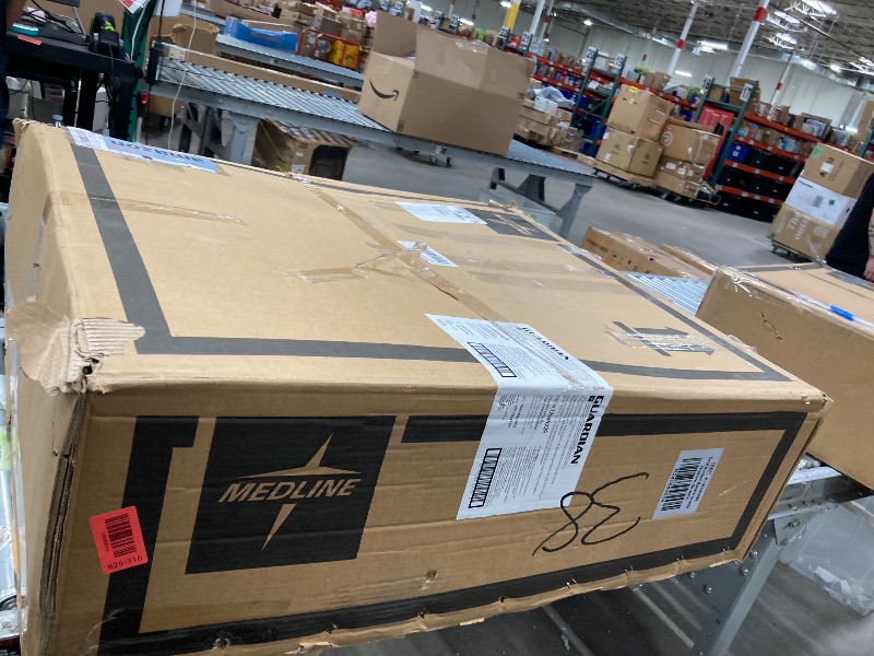 Photo 1 of ***used, part is missing and it is scratched all over***Medline Comfortable Folding Wheelchair with Swing-Back, Desk-Length Arms and Elevating Footrests, 20”W x 16”D Seat