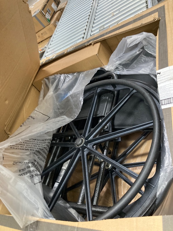 Photo 1 of ***used, part is missing and it is scratched all over***Medline Comfortable Folding Wheelchair with Swing-Back, Desk-Length Arms and Elevating Footrests, 20”W x 16”D Seat