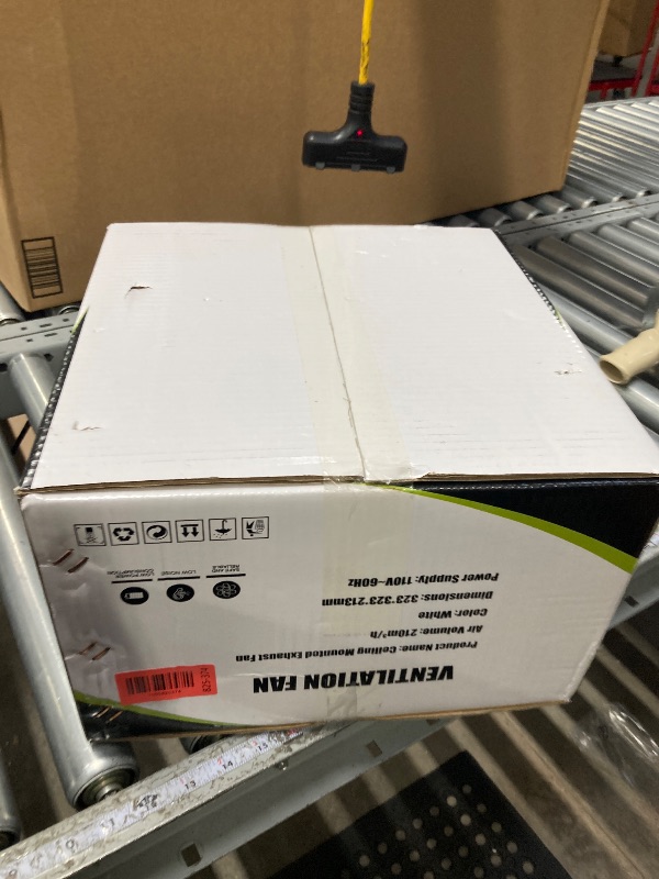 Photo 1 of **use missing parts***Bathroom Exhaust Fan 12" Panel Ultra Quiet without Light?10x10" Mount?, 0.7 Sone 141CFM, 4" Duct for Bathroom/Garage/Home