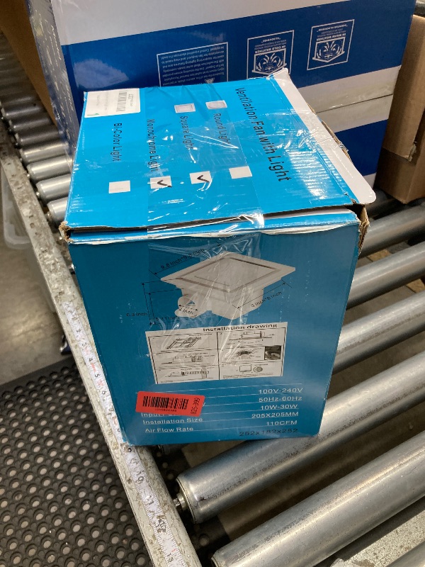 Photo 1 of **used missign parts**FEITON Bathroom Exhaust Fan with Light, Ceiling Mount, 110 CFM 1.0 Sones 4 Inch Duct, Quiet Square Bath Fan Light Combo, Shower Exhaust Fan with Light