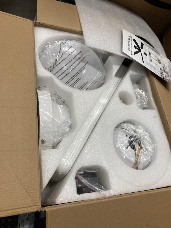 Photo 1 of ***used missing parts** Ceiling Fans-46Inch Low Profile Indoor Ceiling Fan with Light and Remote/APP Control, Dimmable tri-Color temperatures LED,Quiet Reversible Motor,5 Blades Modern Ceiling Fans for Indoor