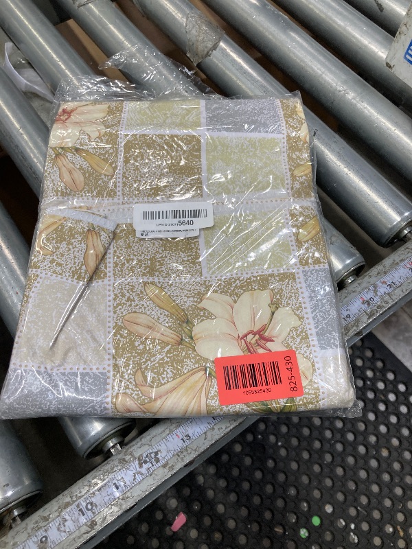 Photo 1 of **used***LIBERECOO 60" Square Vinyl Tablecloth with Flannel Backing Stain-Resistant Tablecloths Waterproof Oil-Proof Wipeable Table Cover for Indoor/Outdoor Picnic, BBQ