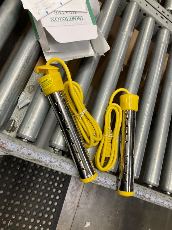 Photo 1 of **used missing parts***Immersion Water Heater with Stainless Steel Cover, Anti-scalding Bucket Heater with LCD Thermometer, Quick Heating Portable Immersion Heater for Indoor & Outdoor (2 Pcs, Yellow)
