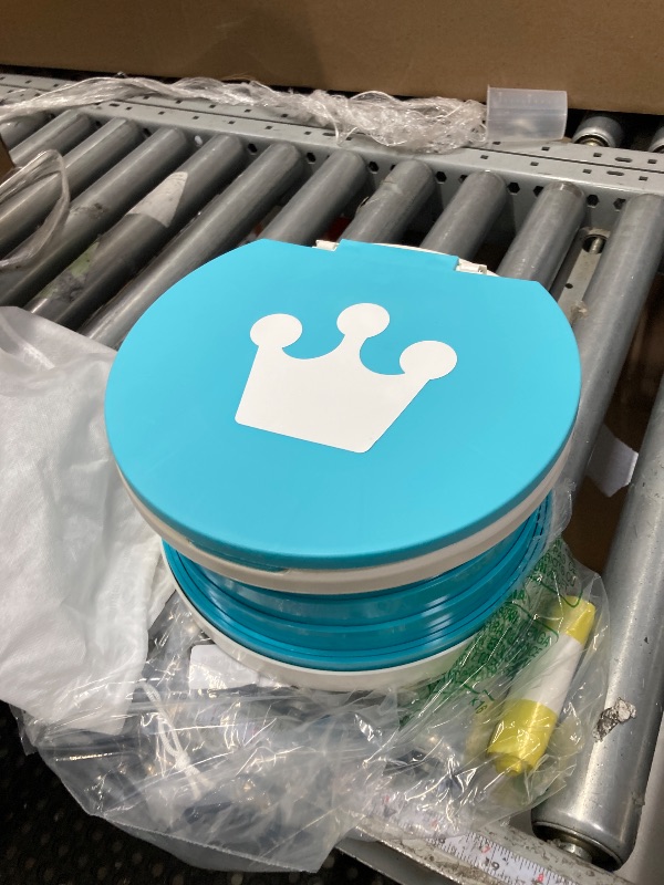 Photo 1 of **used**portable, foldable potty seat for toddler, Training Toilet Seat Emergency Toilet for Car, Camping, Outdoor, indoor (light blue, small)