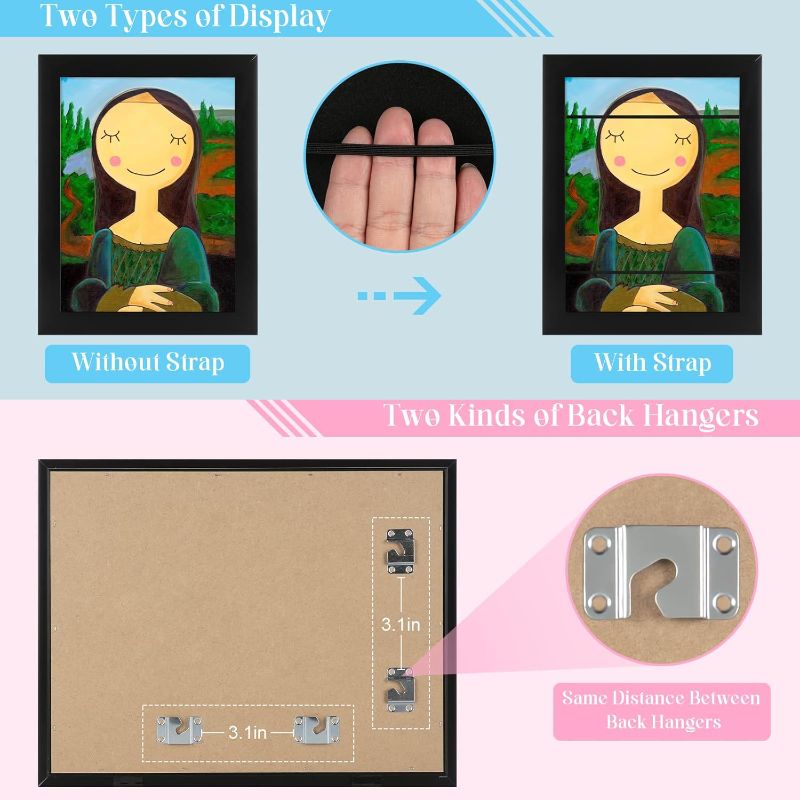 Photo 1 of ***1pcs** Kids Frames, 8.5x11 Front Opening Kids Artwork Frames Changeable, Black Artwork Display Storage Frame for Wall, for 3D Picture, Crafts, Children Drawing, Hanging Art, Portfolio1pcs