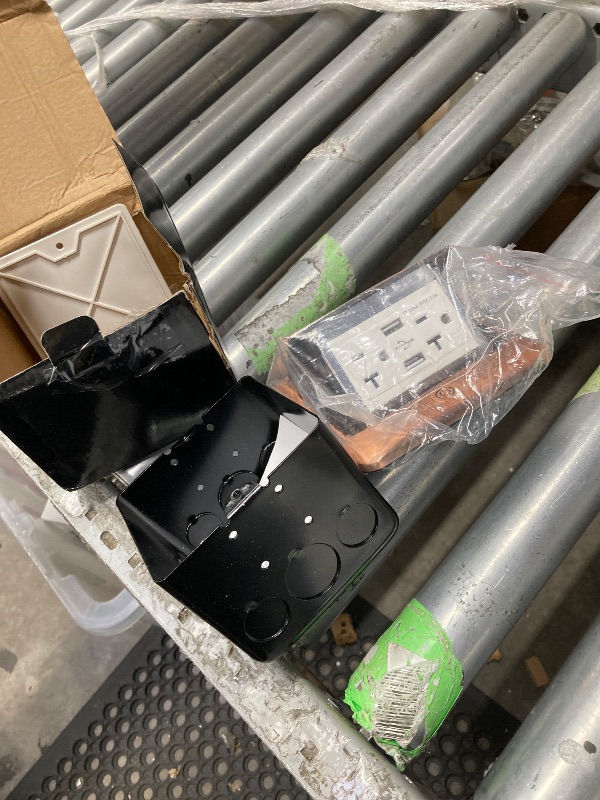 Photo 1 of **used missing parts funtional ***KYHSHJ 4.8A USB Chargers Pop Up Floor Waterproof Electrical Outlet Receptacle Stainless Steel Box, (Bronze)