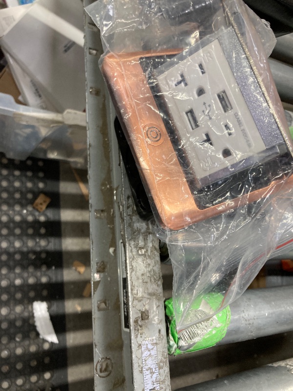 Photo 1 of **used missing parts funtional ***KYHSHJ 4.8A USB Chargers Pop Up Floor Waterproof Electrical Outlet Receptacle Stainless Steel Box, (Bronze)
