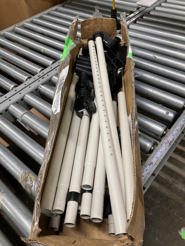 Photo 1 of ****It is used, it is missing parts and it is not known if it works 100%.****Telescopic Garment Rack Premium Heavy Duty Movable Coat Hanger Clothes Wardrobe 3 Poles 4 Bars Hanging Rail Storage Shelving Adjustable Height 160