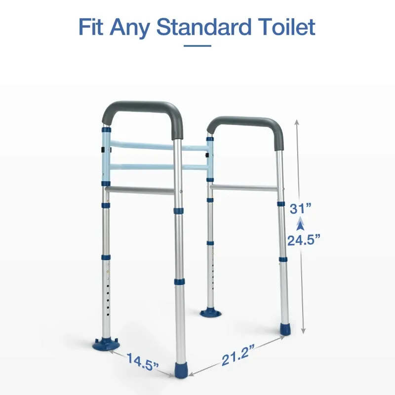 Photo 1 of ***It is used, it is not known if it is missing parts because it has not been tested because it is in disrepair***GreenChief Stand Alone Toilet Safety Rail with Free Grab Bar - Heavy Duty Toilet Safety Frame for Elderly, Handicap and Disabled - Adjustable