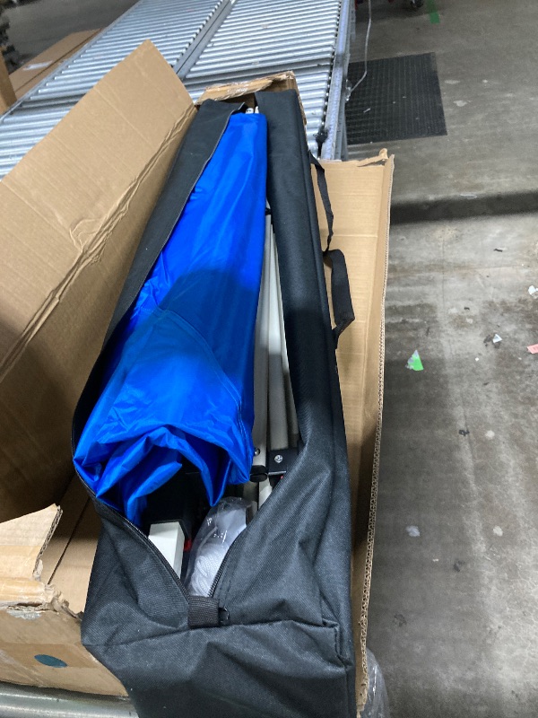 Photo 1 of ***It is used, it is not known if it is missing parts, it cannot be returned***GVDV Canopy Tent 10x10 Ft Easy Pop up Outdoor Canopy Tent Portable Straight Leg Gazebo Instant Canopy Blue