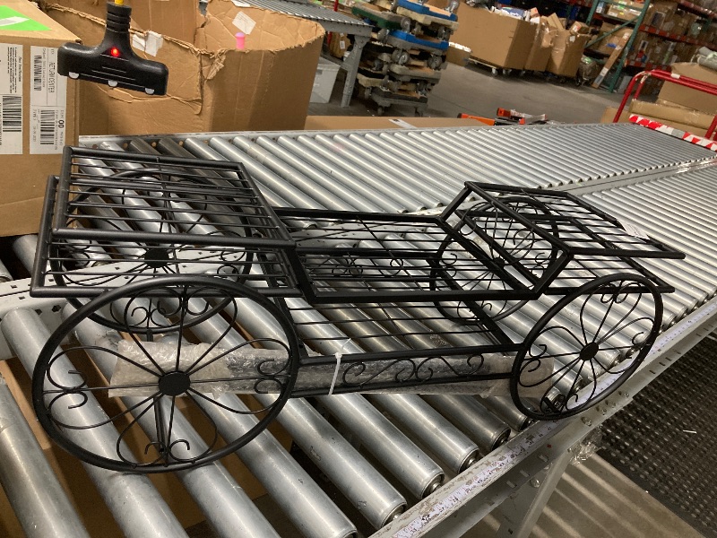 Photo 1 of ****They are missing parts like the tubes on the sides***Ktaxon 6-Tier Garden Cart Stand & Flower Pot Metal Plant Holder Display Rack, Blac
