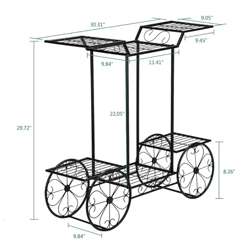 Photo 1 of ****They are missing parts like the tubes on the sides***Ktaxon 6-Tier Garden Cart Stand & Flower Pot Metal Plant Holder Display Rack, Blac