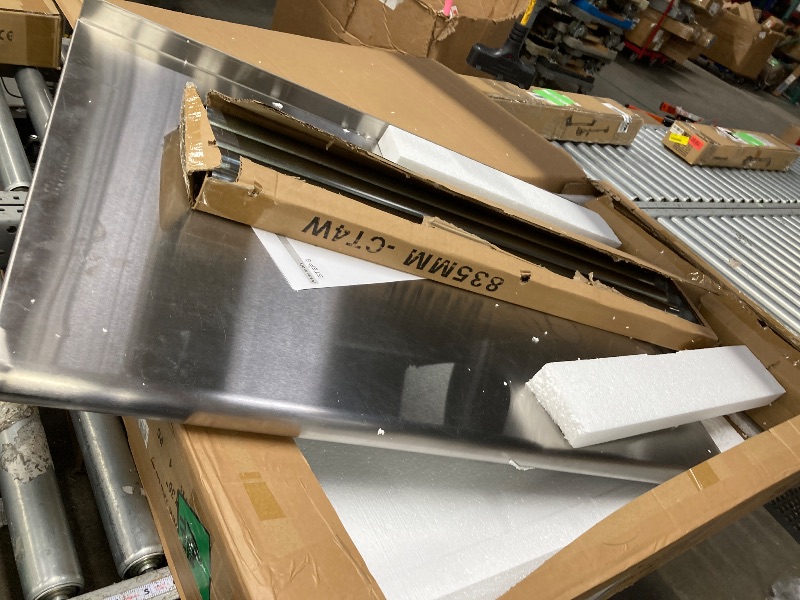 Photo 1 of ***It is missing a piece and is used.****Hally Stainless Steel Table for Prep & Work 24 x 36 Inches with Caster Wheels, NSF Commercial Heavy Duty Table with Undershelf and Backsplash for Restaurant, Home and Hotel