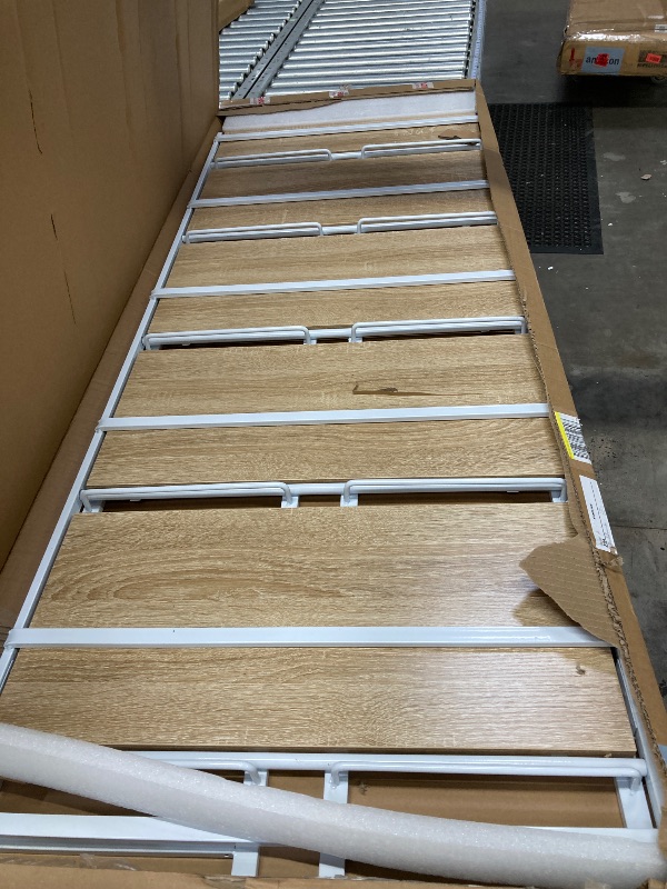 Photo 1 of ****It is used, it lacks feet, I don't know if it works 100%***JSB No Assembly Folding Bookshelf, 5 Tier Industrial Metal Book Shelf for Storage, Vintage Wood Foldable Bookcase for Living Room, Bedroom, Office Organization Shelves