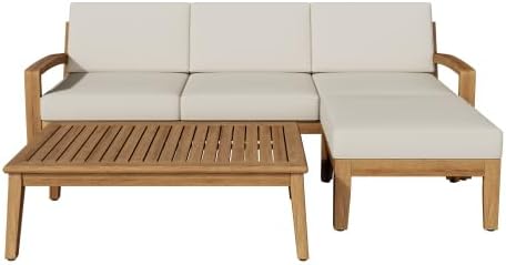 Photo 1 of ***It is used, it is missing a part, it is not known if it works 100%.**Grenada L Shape 3pcs Acacia Sectional Patio Sofa Set