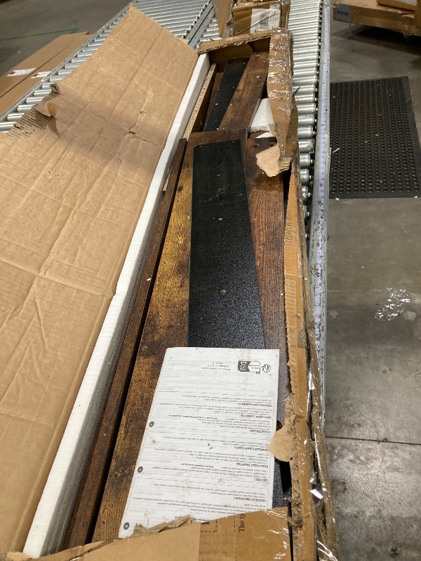 Photo 1 of ****It is used, it is missing a part, it is not known if it works 100%.***Zevemomo 63"-78.7" Expandable Dining Table, 6-10 Farmhouse Kitchen Table, Extendable Dining Table, Rectangular Kitchen Table with Metal Track, Tapered U-Shaped Leg for Dining Room,O