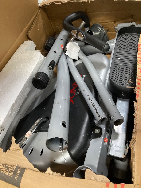Photo 1 of ***It is used, it is missing a piece, one of the tubes is peeled, it is not known if it works 100%.****Sunny Health & Fitness Smart Elliptical Machine w/300LB Capacity & Pulse Sensor Built-in, 12" Stride Equipment for Home Cardio Exercise & Magnetic Cross
