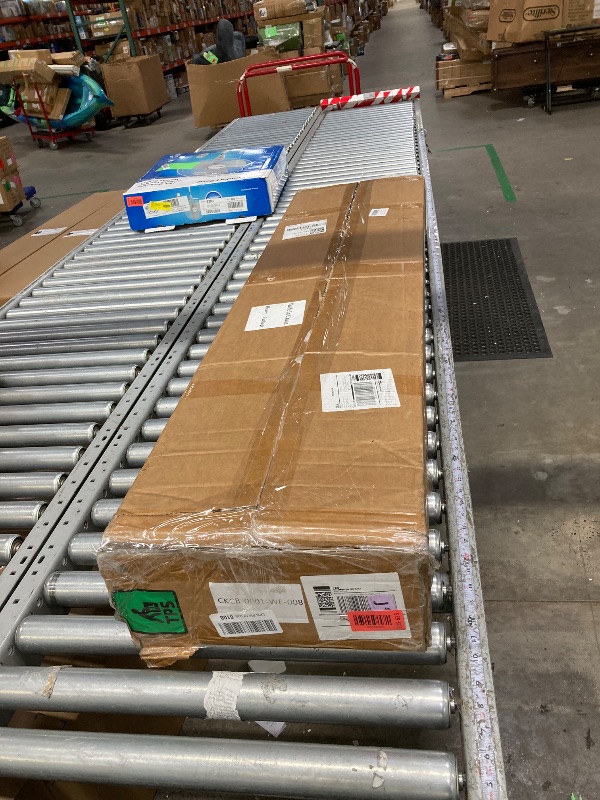 Photo 1 of ***It is used, it is missing parts, it is not known if it is 100% functional because it is in a state of disrepair***Ginchain 4'H x 8'W Slatwall Panel Garage Wall Organizer with 14 Hooks, Heavy Duty Slat Wall Paneling Sheets, Interlocking PVC Panels, Gara