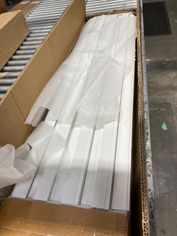 Photo 1 of ***It is used, it is missing parts, it is not known if it is 100% functional because it is in a state of disrepair***Ginchain 4'H x 8'W Slatwall Panel Garage Wall Organizer with 14 Hooks, Heavy Duty Slat Wall Paneling Sheets, Interlocking PVC Panels, Gara