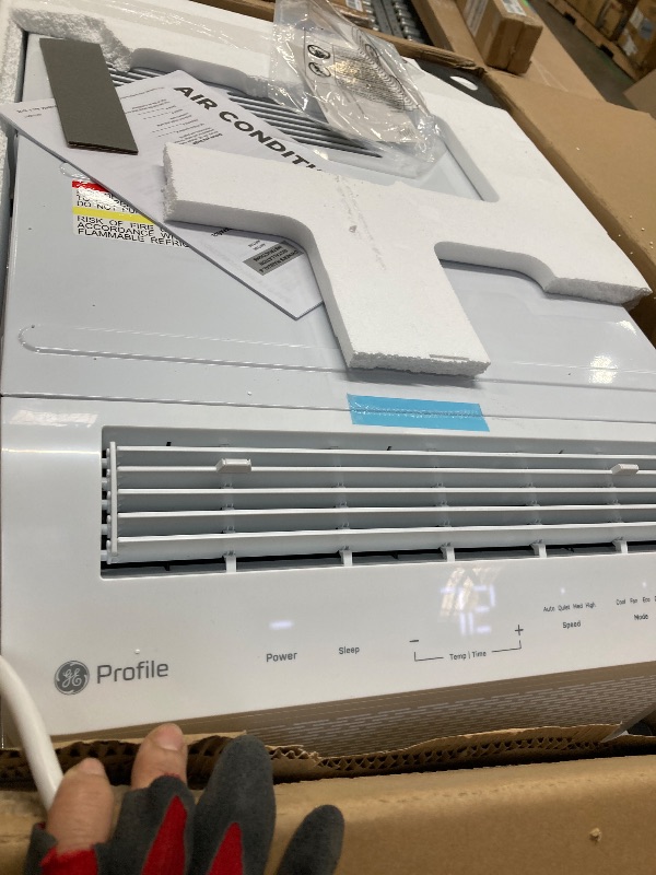 Photo 1 of ***It is used, it was connected and works normally, it has a small dent on one side.***GE Profile ClearView Window Air Conditioner Unit, 8,300 BTU, U-Shaped Adjustable Depth, Energy Efficient Cooling up to 350 sq ft., Ultra Quiet, SMART Home Capable, Incl
