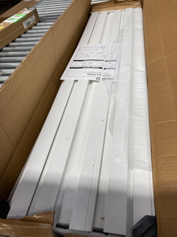 Photo 1 of ***It is used, it is missing a piece and it is not known if it works.***Ginchain 4'H x 8'W Slatwall Panel Garage Wall Organizer with 14 Hooks, Heavy Duty Slat Wall Paneling Sheets, Interlocking PVC Panels, Garage Slatwall for Tool Organization Mounted Sto