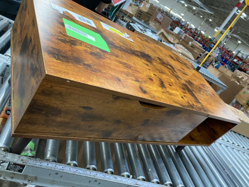 Photo 1 of ****It is used and has a small tear***edx Adjustable Height Wooden Coffee Table with Hidden Compartments and Shelves - Perfect for Small Homes, Apartments, Reception Rooms, Rust Brow