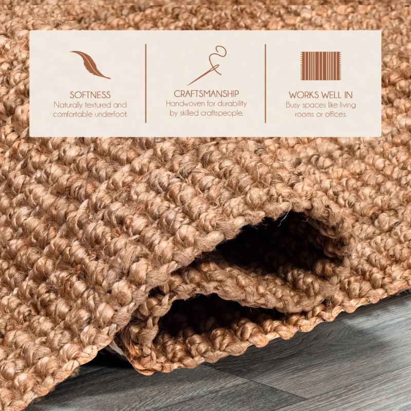 Photo 1 of ***used***Natural Fibre Jute Rug, Natural Fringes Tassle 2'6"X6' Farmhouse Rug for Living Room, Vintage Déco