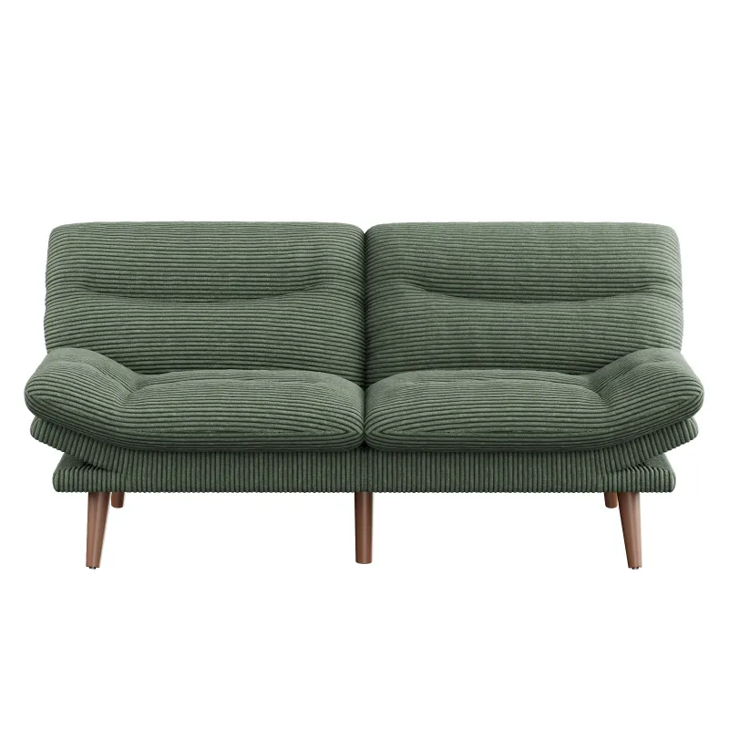 Photo 1 of * no devolution***It is used and is missing parts such as the bottom part which does not work 100%***CHITOOMA 75" Corduroy Futon Sofa Bed, Green Convertible Couch with Adjustable Backrest and 6-Level Armrests, Comfy Sleeper Sofa for Living Room, Apartment