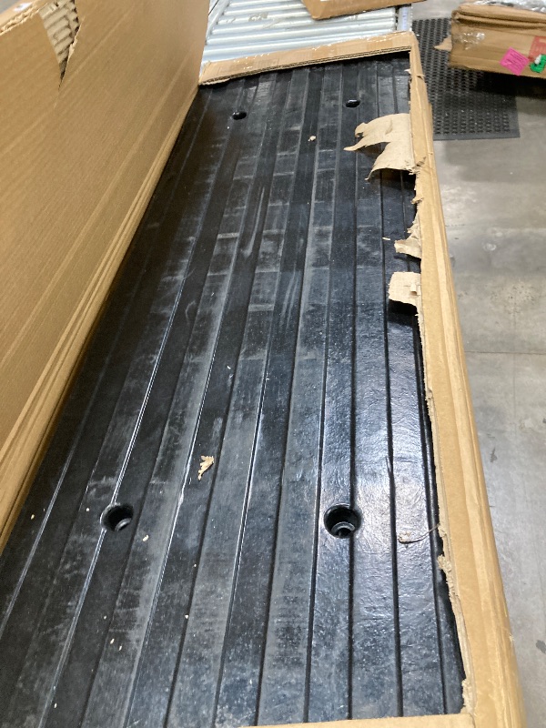 Photo 1 of ****USED***  Pyle Car Vehicle Curbside Driveway Ramp - 4ft Heavy Duty Rubber Threshold Bridge Tracks **USED**  Curb Ramps, 2 Pieces Set (for Car, Truck, Scooter, Bike, Motorcycle, Wheelchair Mobility), Black