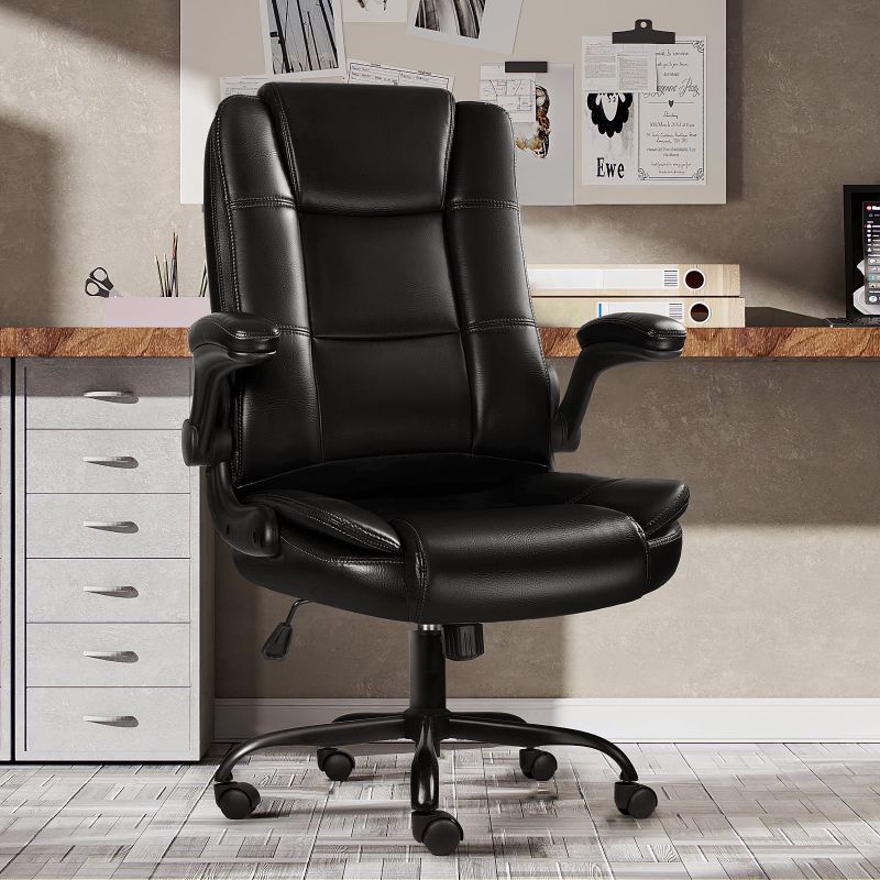 Photo 1 of **USED ??MISSING PARTS WHICH ARE NOT KNOWN IF THEY WORK AT 100%***Waleaf Big and Tall Executive Office Chair with Flip-up Arms for Adult,Ergonomic High Back Adjustable Computer Desk chair