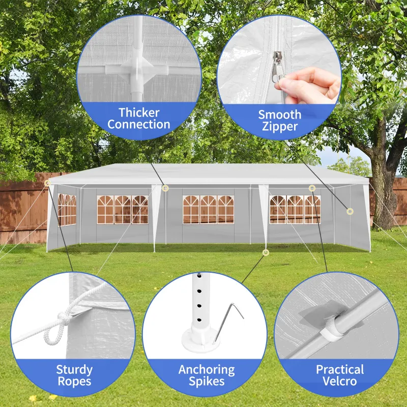 Photo 1 of **IT IS USED, IT IS MISSING PARTS AND IT IS NOT KNOWN IF IT WORKS AT 100%**Ktaxon 10' X 30' Canopy Tent with 8 Side Walls for Party Wedding Camping and BBQ