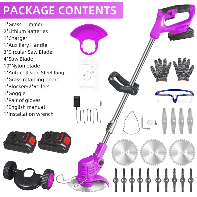 Photo 1 of **This is a used LR fsltsn piece and it is not known if it works because it is in a bad state.***3-in-1 Wheel Edger Mini-Mower, Electric Weed Wacker 2x1.5A Battery Powered