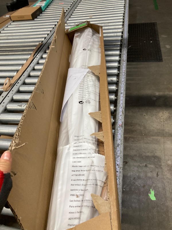 Photo 1 of **used missing parts funtional untested***Autlaycil 7.5 ft Fringe Patio Umbrella with 18 LED Lights, Tassels Solar Umbrella, White