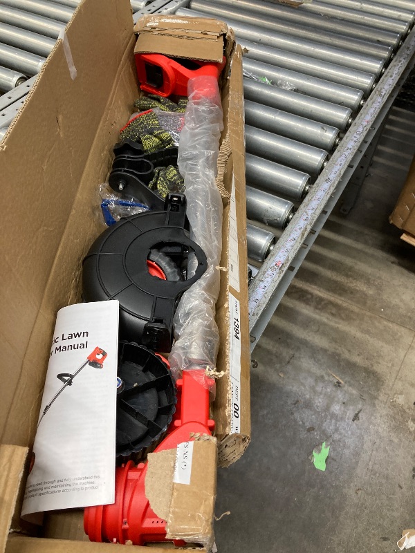 Photo 1 of **It is used, it is missing a part and it is not known if it works 100%.***TNTANTS Electric Weed Wacker, Cordless String Trimmer with Wheels, 2Pcs 24V Batteries, 3 Types of Blades, Adjustable Length, Weed Eater Grass Trimmer/Edger/Brush Cutter for Lawn Ya