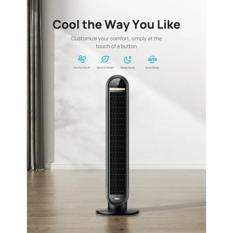 Photo 1 of **USED***Dreo Tower Fans for Home, 36" Standing Floor Fan with Remote, 90° Oscillating Fan, 24 ft/s High Velocity, LED Display, 4 Speeds, 4 Modes, 8H Timer, Quiet Bedroom Fan
