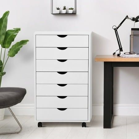Photo 1 of ***IT IS USED, IT IS MISSING PARTS AND IT IS NOT KNOWN IF IT WORKS AT 100%, WHICH CANNOT BE RETURNED***CONCETTA 7-Drawer File Cabinet Lateral Filing Under Desk Storage Organizer with Wheels for Home Office White