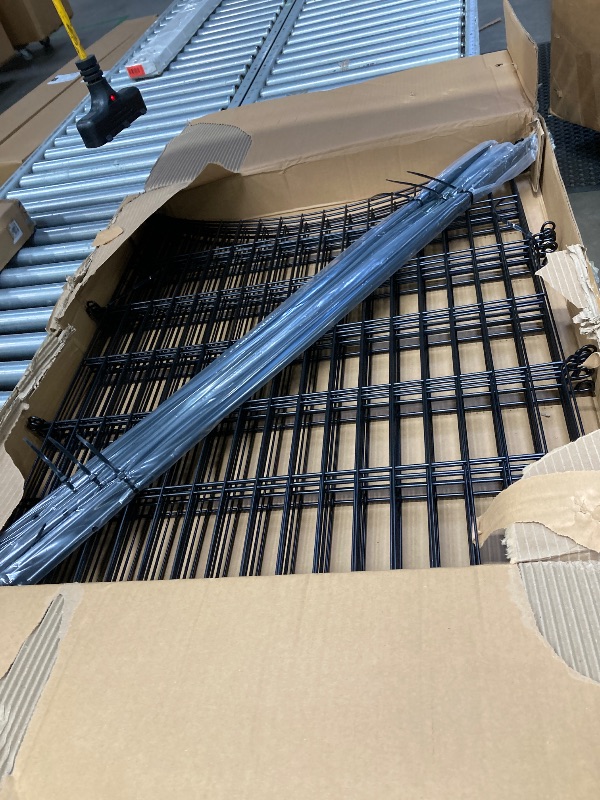 Photo 1 of **IT IS USED, IT IS NOT KNOWN IF IT IS MISSING PARTS BECAUSE IT IS DISMANTLED AND CANNOT BE RETURNED.**BSHAPPLUS® Garden Fence 10 Pack ,33in (H) x 24ft (L) Metal Fence,Rustproof Decorative Fence,Animal Wire Fence,Wrought Iron Fence, Outdoor Picket Fencing