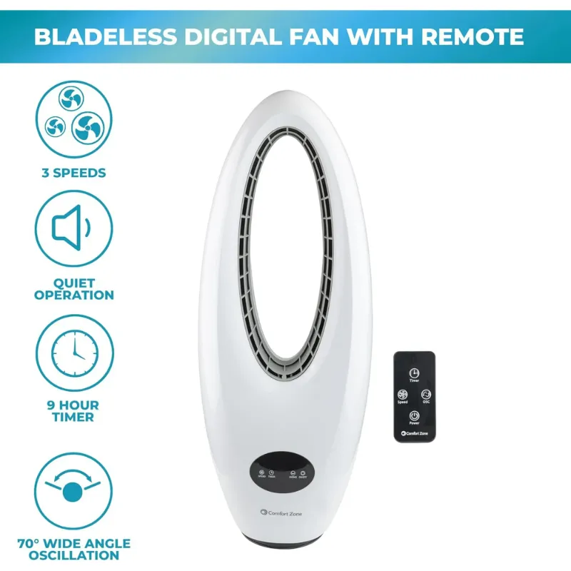 Photo 1 of **used***Comfort Zone 28" Oscillating Bladeless Tower Fan with Remote Control
