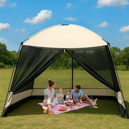 Photo 1 of **IT IS USED, IT IS MISSING A PART AND IT IS NOT KNOWN IF IT WORKS AT 100%****Screen House Room GVDV 11x11 Ft Mesh Net Screen Tent Canopy Easy Setup & Waterproof & Sunshade Suitable for Camping Trip Beach Picnic