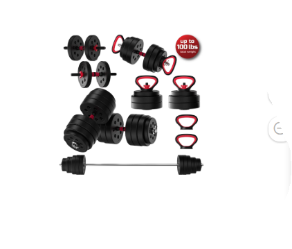 Photo 1 of ***IT IS USED. IT IS MISSING A PART AND IT IS NOT KNOWN IF IT WORKS AT 100%***FitRx SmartBell Gym, 100lbs. Adjustable Dumbbells, Kettlebells and Barbell Weight Set, Metal Barbell