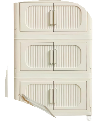Photo 1 of **IT IS USED. IT IS MISSING A PART AND IT IS NOT KNOWN IF IT WORKS AT 100%*IT IS USED. IT IS MISSIT WORKS AT 100%" -Tier Plastic Collapsible Storage Cabinet with Magnetic 
