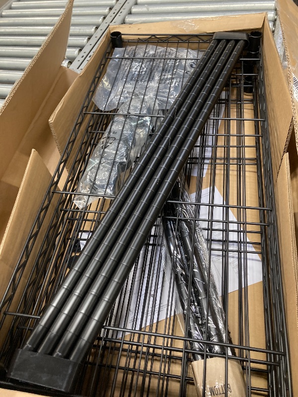 Photo 1 of ***IT IS USED. IT IS MISSING A PART AND IT IS NOT KNOWN IF IT WORKS AT 100%**BestOffice Adjustable Garage 5-Tiers 14" x 30" x 60" Shelf Unit, Chrome