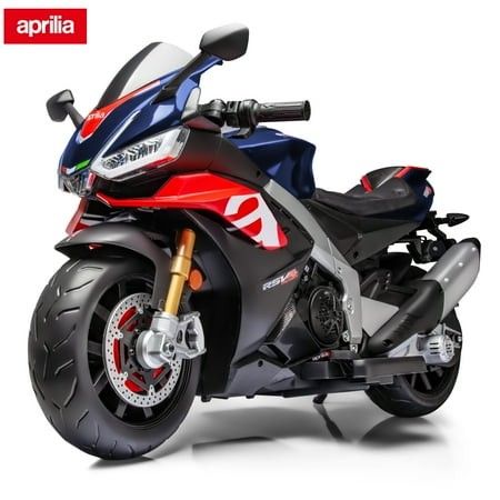 Photo 1 of * no devolution IT IS USED. IT IS MISSING A PART AND IT IS NOT KNOWN IF IT WORKS AT ARAIWEN 24V Kids Motorcycle Electric Motorbike Aprilia Licensed Ride on Toy W/LED Lights Bluetooth Music Battery Powered 5MPH for Kids 3-11 Years Ol
