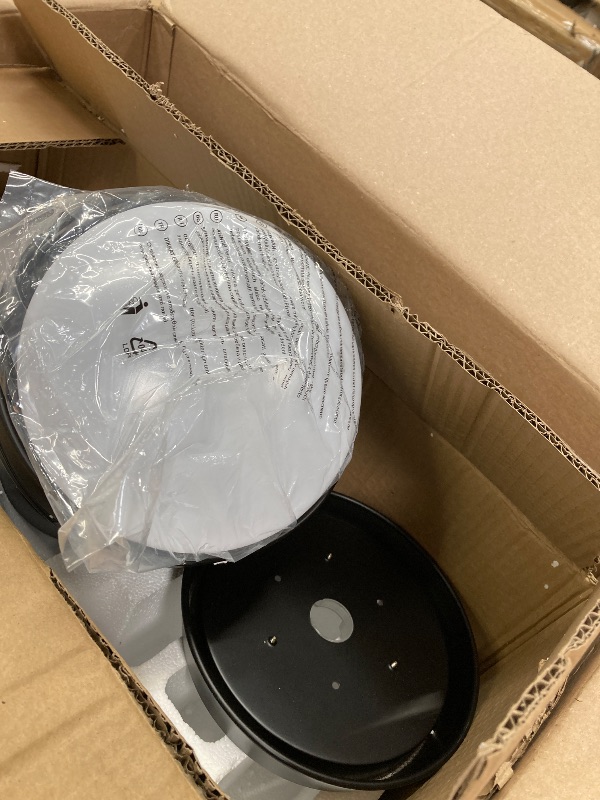 Photo 1 of **THIS IS USED AND MISSING PARTS SO IT IS NOT KNOWN IF IT WORKS AT 100%**TCL 52" Ceiling Fan with Lights, Black Flush Mount Ceiling Fans with Remote Control, 6 Speeds DC Reversible, Dimmable, Noiseless, Low Profile Ceiling Fans for Bedroom